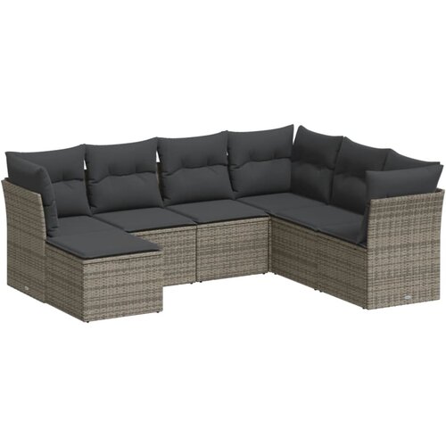 7-dijelni set vrtnih sofa sivi od poliratana Slike