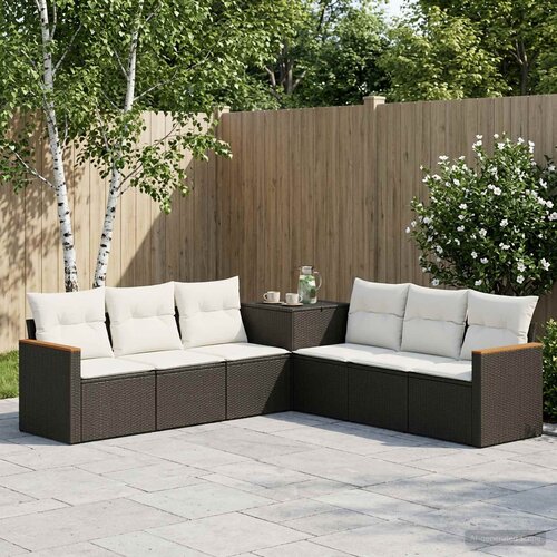  Set sofe 7 kom. Crna i krem-bijela 123 x 62 x 69 cm Cene