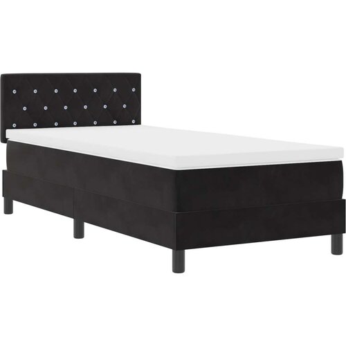 vidaXL Box Spring Postelja z Mattresom Črna Enaosebna Žamet Cene