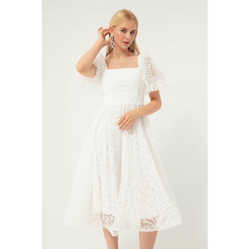 Lafaba Evening & Prom Dress - White - Both Ruffle Cene