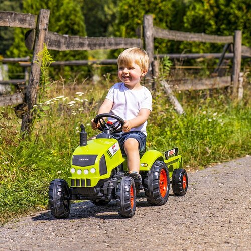 Falk traktor na pedale Claas s prikolicom zeleni Slike