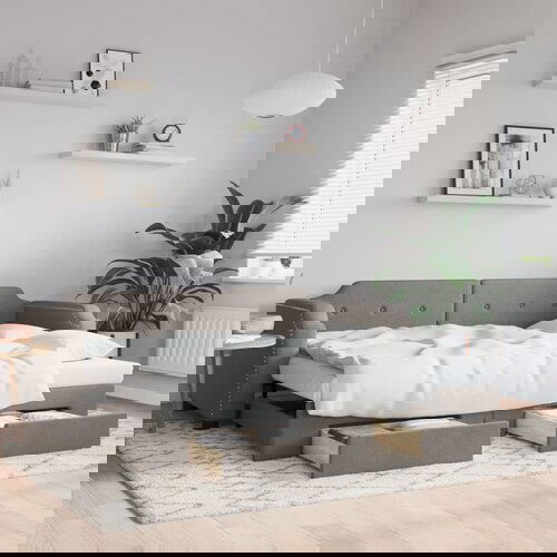 vidaXL Dnevni krevet na razvlačenje smeđesivi 90 x 200 cm od tkanine Cene