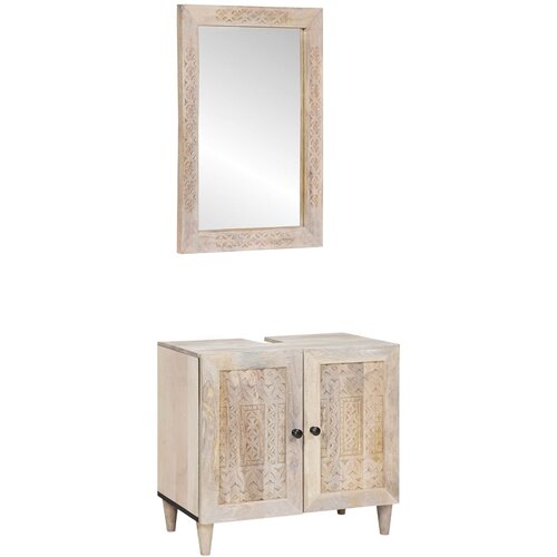  Set namještaja za kupaonicu 2 pcs Bijelo Konstruirano drvo Cene