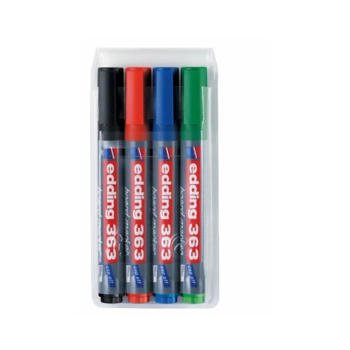 Marker za belu tablu 363 1-5mm, kosi vrh, set 1/4 Edding sortirano Slike