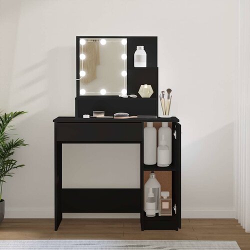  Toaletni stolić s LED svjetlima crni 86,5x35x136 cm Cene