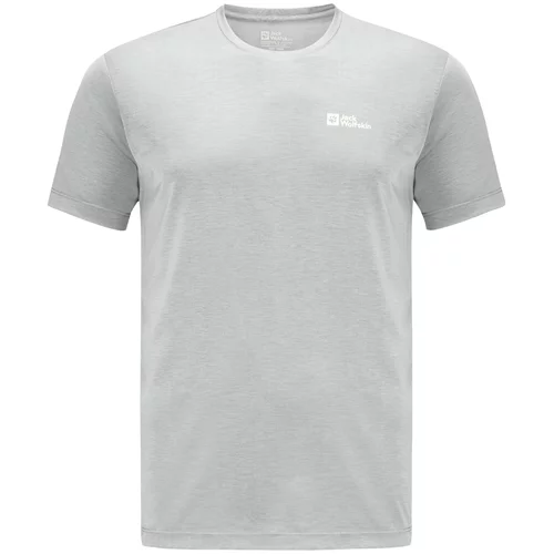 Jack Wolfskin Tehnička sportska majica 'VONNAN' siva / prljavo bijela