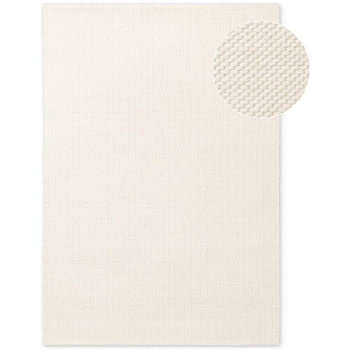 Elle Decoration Kremno bela ročno tkana volnena preproga 140x200 cm Lyon Beans &ndash; Cene
