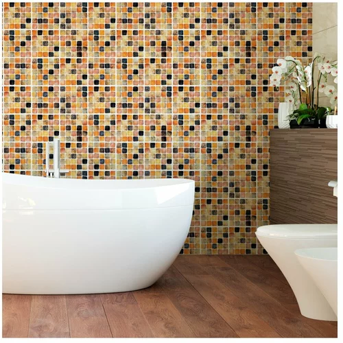 Ambiance set s 9 zidnih samoljepljivih naljepnica Wall Decal Tiles Mosaics Sanded Grade, 15 x 15 cm