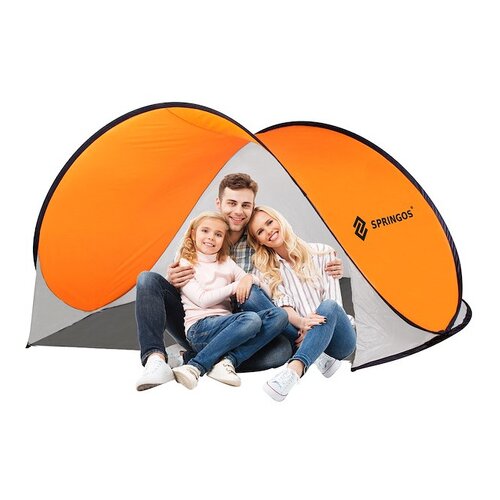 springos Samosestavljiv pop-up &scaron;otor 200 x 120 cm belo oranžen, (21638384) Cene