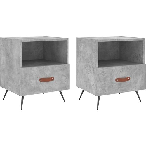 Maison Chic Dvo delni komplet Nočne omarice - Nočne mize betonsko siva 40x35x47,5 cm inženirski les, (21687532) Slike