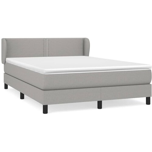 Maison Chic Box spring posteljni - Vzmetna postelja z vzmetnico svetlo siv 140x190 cm blago SL13780, (21900709) Cene