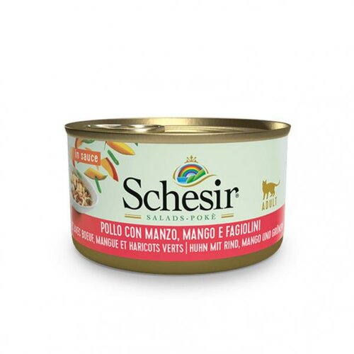 Schesir Salad konzerva za mačke - Pile, govedina, mango i grašak 85g Cene