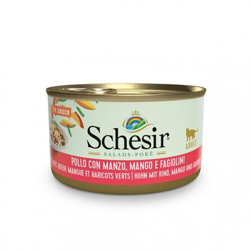 Schesir Salad konzerva za mačke - Pile, govedina, mango i gra&amp;scaron;ak 85g Slike