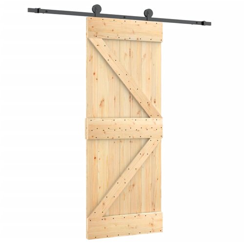 vidaXL Drsna vrata s kompletom vodil 70x210 cm trdna borovina, (20999166) Cene