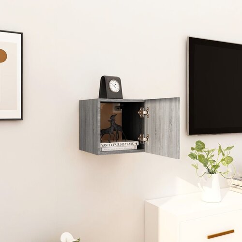 VidaXL Stenska TV omarica siva sonoma 30,5x30x30 cm Slike