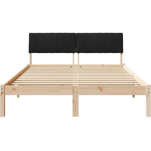  Okvir kreveta Smeđa i crna 135 x 190 cm Masivna borovina Slike