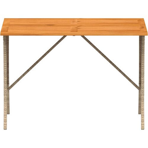  Vrtni stol s pločom od akacije bež 105x75x72 cm poli ratan Slike