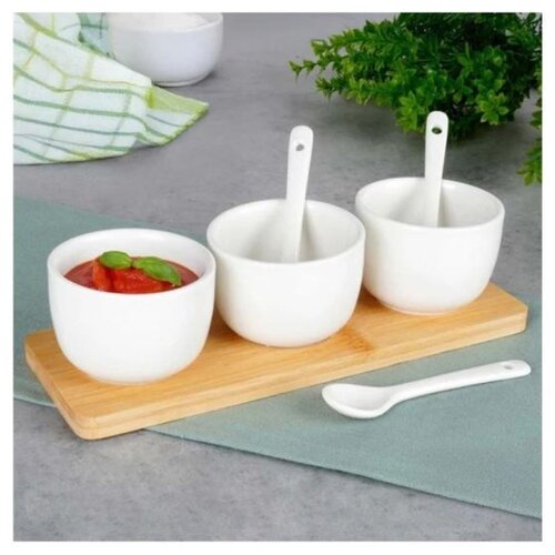 Vilde 139687 -Set od tri cinije sa kasikama - Beli Cene