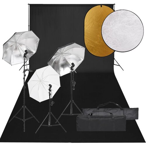 vidaXL komplet za foto studio z lučmi, ozadjem in odbojnikom Cene