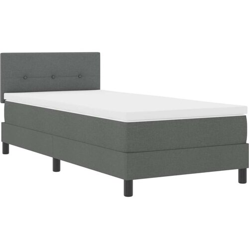 Box Spring Krevet s Du&amp;scaron;ekom Tamno Sivi 90x200 cm Tkanina Slike