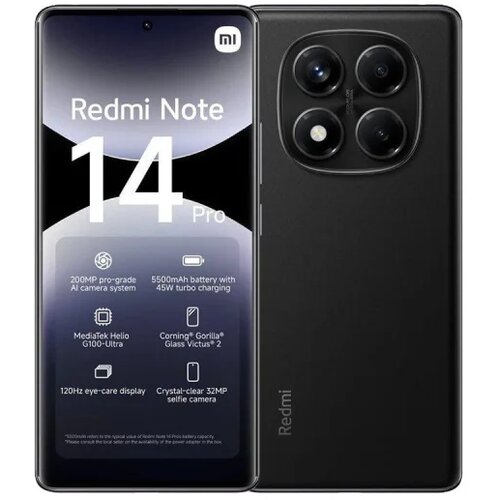 Mobitel Xiaomi Redmi Note 14 Pro 4G 8GB 256GB Black Cijene
