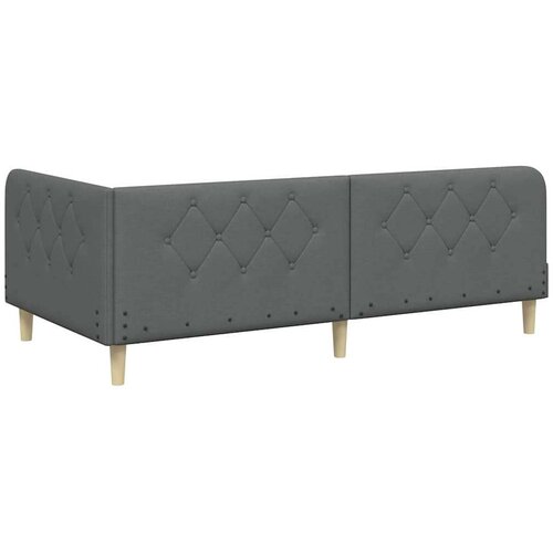 VidaXL Kutni okvir kreveta Tamno siva 100 x 200 cm tkanina Slike