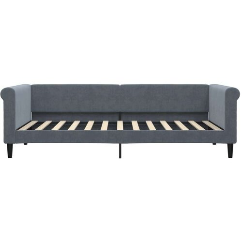 VidaXL Dnevni krevet na razvlačenje bez madraca tamnosivi 90 x 200 cm Slike