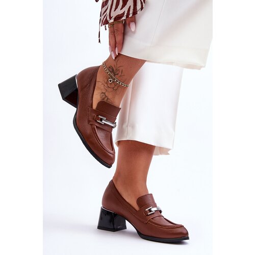 Kesi Comfortable leather pumps brown damira Slike
