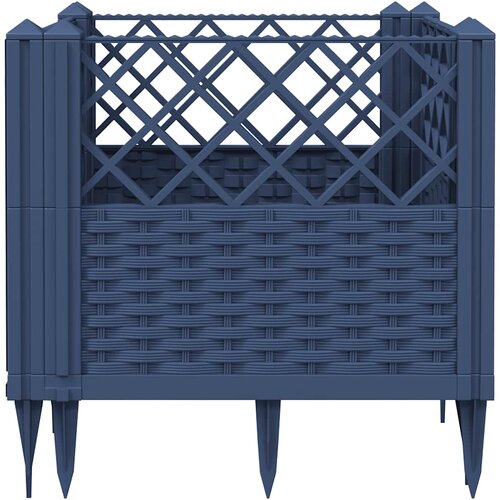  Vrtna sadilica s klinovima plava siva 43,5x43,5x43,5 cm PP Slike