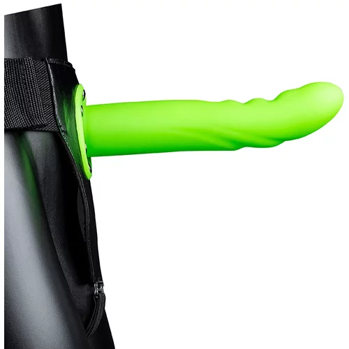 Ouch! Glow in the Dark Textured Curved Hollow Strap-on 8" 20cm