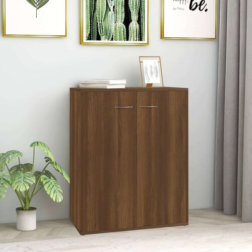  Komoda rjav hrast 60x30x75 cm inženirski les, (20654115) Slike