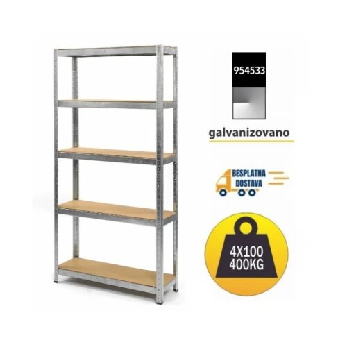 SmartStorage polica metal medijapan 180x90x40cm 5x100kg Slike