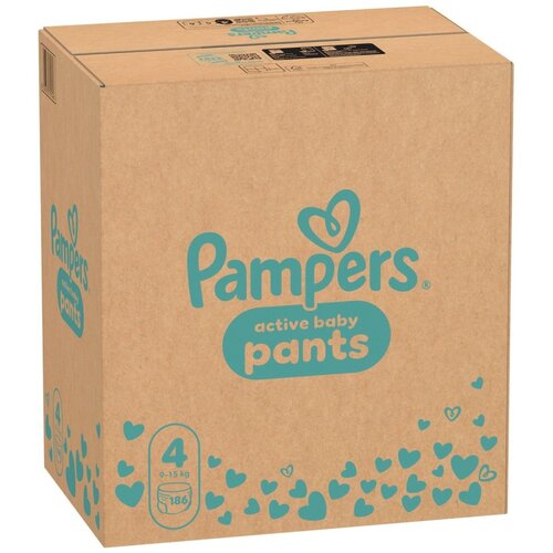 Pampers Pants pelene (mesečni box) veličina 4, 9-15kg, 186kom Slike