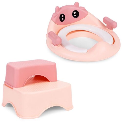 ECO TOYS sjedalo za toalet s ljestvicama i platformom za djecu &amp;ndash; roza Slike