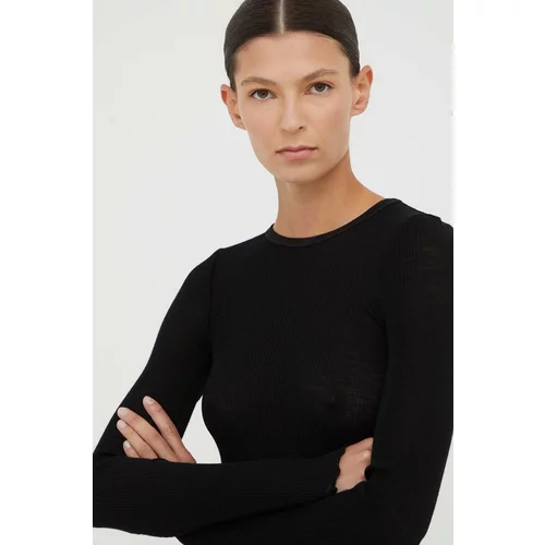Samsoe Samsoe Volnen pulover ženski, črna barva