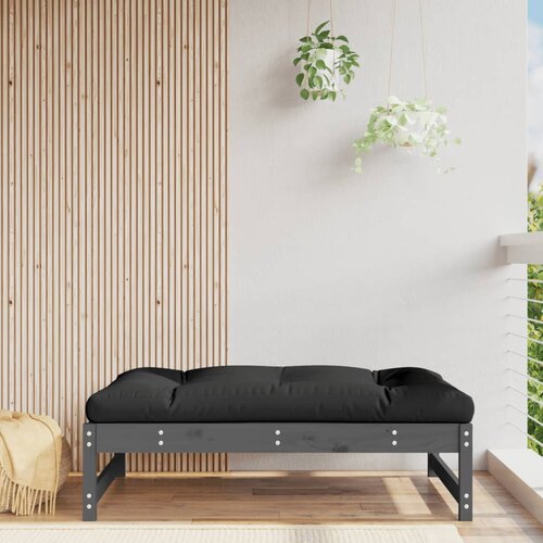 VidaXL Vrtni stolček za noge siv 120x80 cm trdna borovina Slike