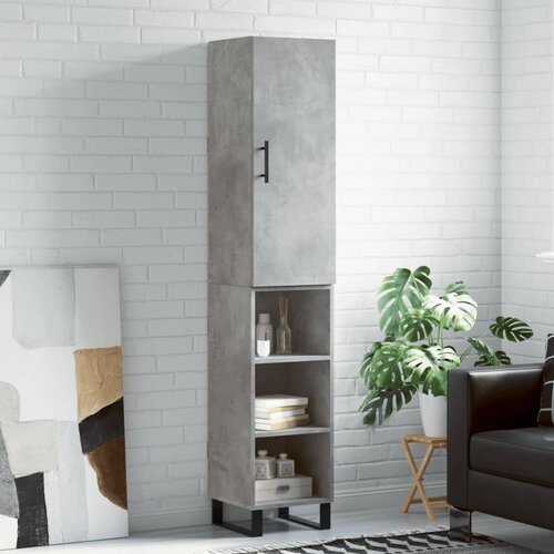  Visoka komoda siva betona 34,5x34x180 cm od konstruiranog drva Slike