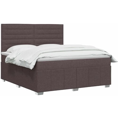  Boxspring krevet s madracem Tamno smeđa 160 x 200 cm Tkanina - Tamno smeđa 160 x 200 cm Dizajn linija Slike