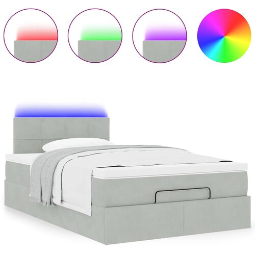 vidaXL Okvir za krevet s madraca svjetlosivi 120x190 cm bar&scaron;unasti Cijene
