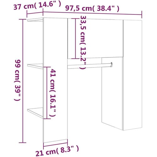 VidaXL omarica za predsobo betonsko siva 97,5x37x99 cm konstruiran les Slike