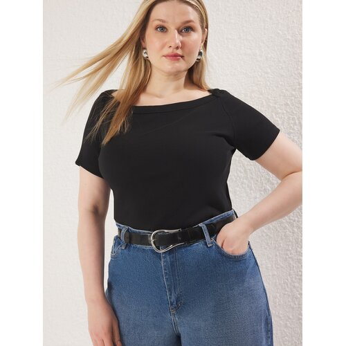 Trendyol Ženska bluza Tbbss25Af00047, Crna Cene