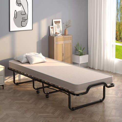  Zložljiva postelja za goste 80 x 200 cm z vzmetnico iz spominske pene Cene