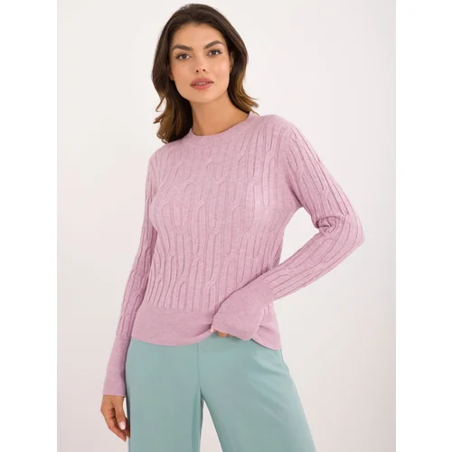 Fashion Hunters Light purple women's classic sweater with cuffs