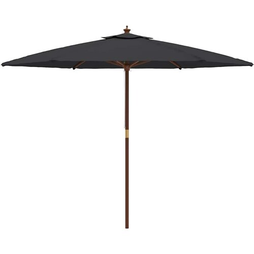  Vrtni suncobran s drvenim stupom crni 299 x 240 cm Slike