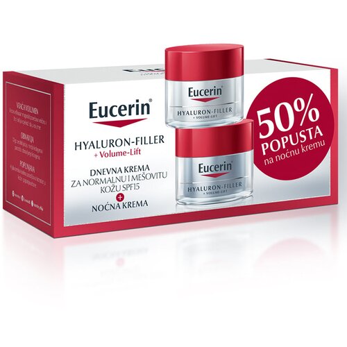 EUCERIN® box volume-filler dnevna krema za kombinovanu kožu 50ml + noćna krema 50ml Cene