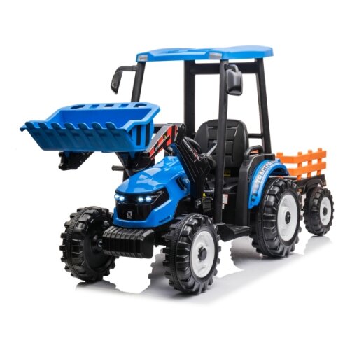 Traktor Sa Prikolicom i Utovarivačem Plavi Premium Oprema 24V7A Slike