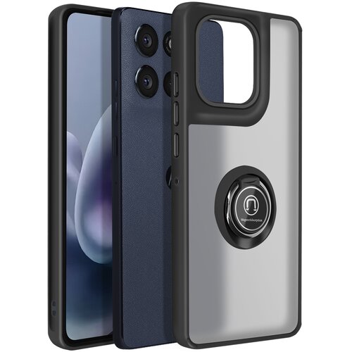 AVIZAR Ovitek za Motorola Moto G86 / G86 Power z magnetnim obročkom in matiranim zaključkom, Črna, (5000190493) Cene