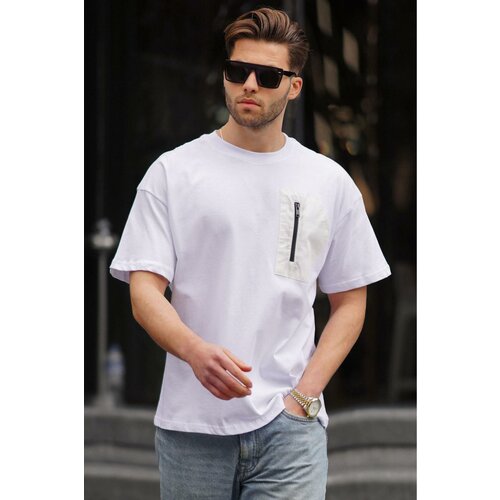 Madmext ecru pocket detailed men's t-shirt 6183 Cene