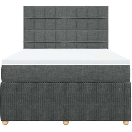 VidaXL Krevet s oprugama i madracem tamnosivi 140x190 cm od tkanine Slike