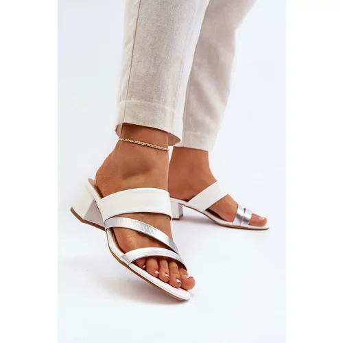 Kesi Women's low-heeled slippers white Rosila